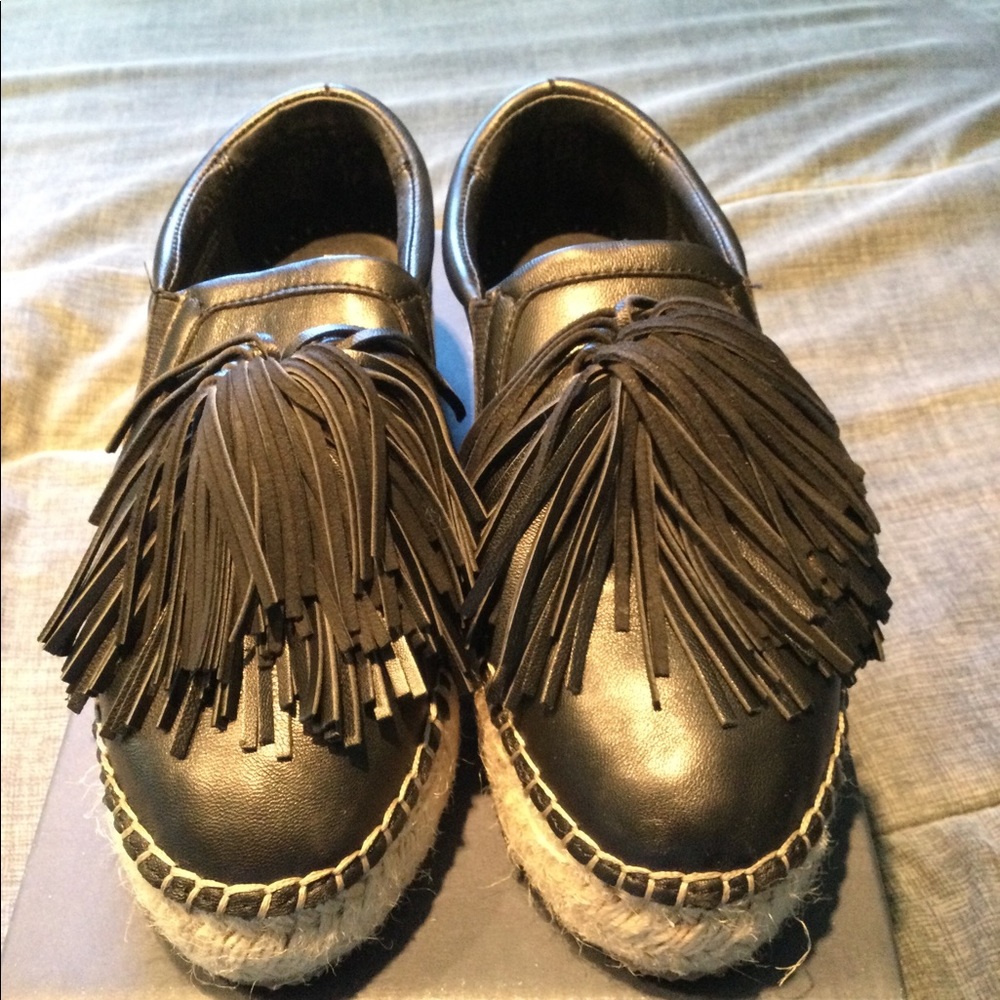 Renvy leather fringe espadrille